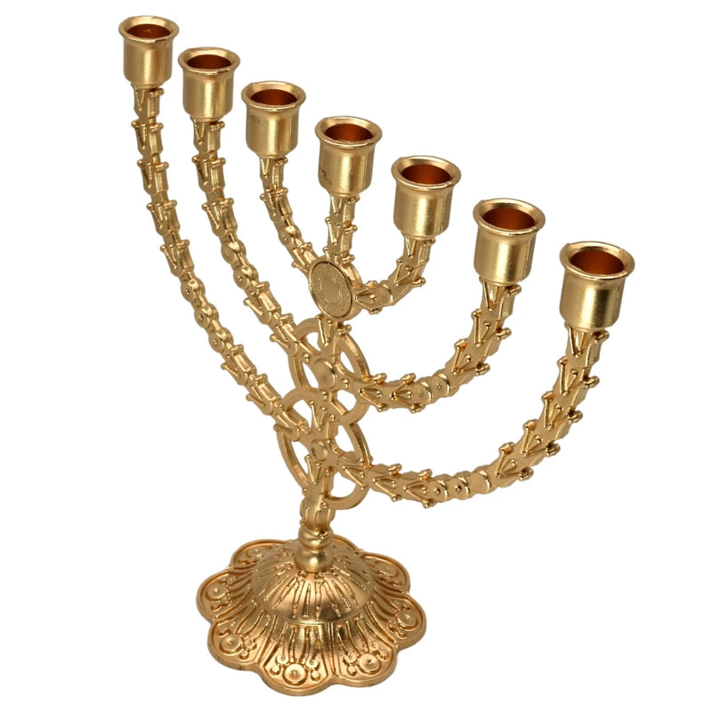 Candelabro Castiçal Menorah Dourado Grande