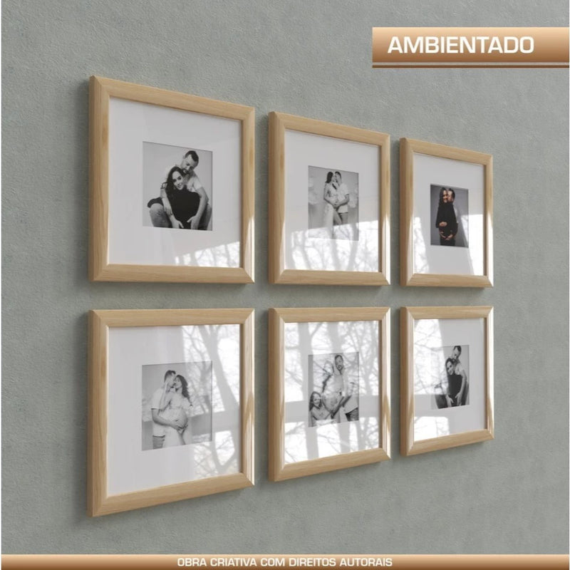 Kit 6 Quadros Decorativo Moldura Fotográfica 20x20