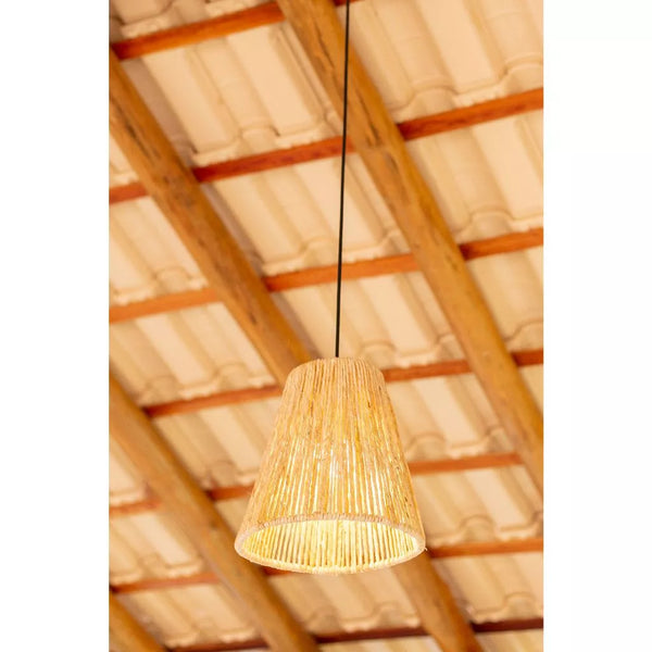 Lustre Pendente Cone Em Palha 25cm