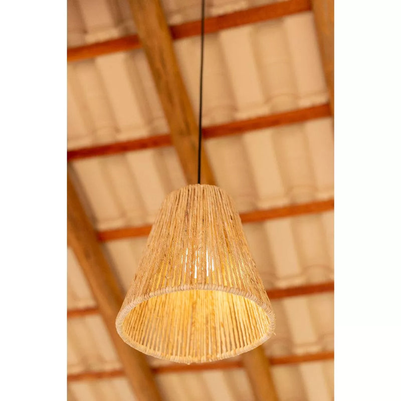 Lustre Pendente Cone Em Palha 25cm