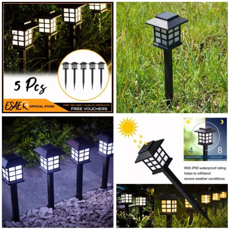 Kit de Luminária Solar Espeto de Jardim LED – Decoração Recarregável no Sol (1 a 6 Unidades)