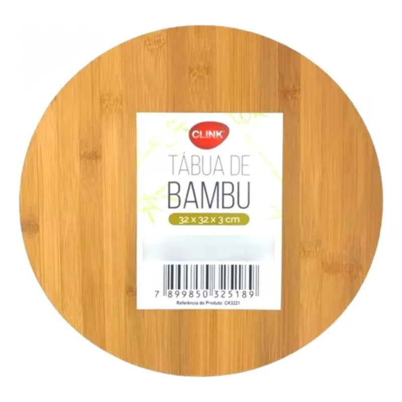 Tábua De Bambu Com Base Giratória 360° Petisqueira 33cm